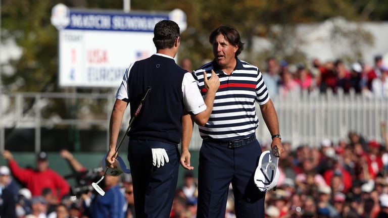 during the Singles Matches for The 39th Ryder Cup at Medinah Country Club on September 30, 2012 in Medinah, Illinois.