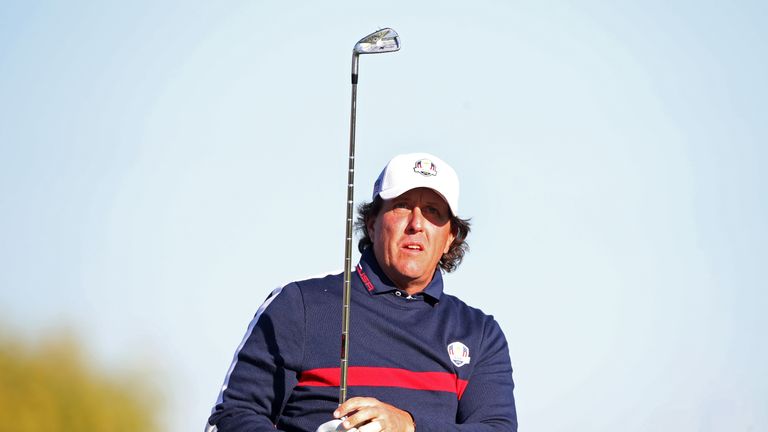 Team USA&#39;s Phil Mickelson during preview day two of the Ryder Cup at Le Golf National, Saint-Quentin-en-Yvelines, Paris. 