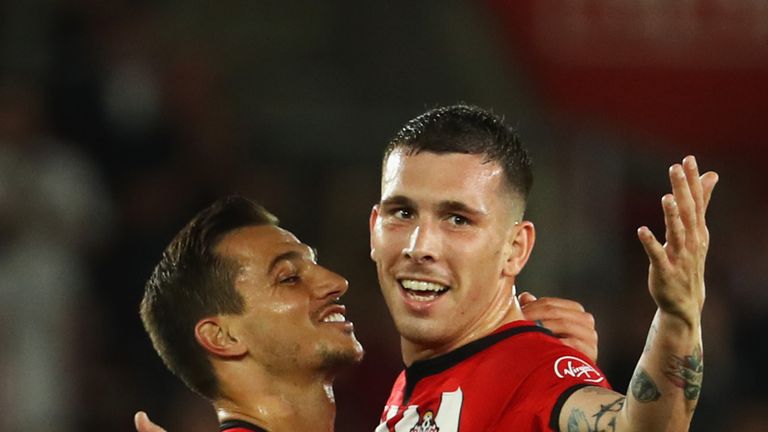 Pierre-Emile Hojbjerg during the Premier League match between Southampton and Brighton & Hove Albion at St Mary's Stadium on September 17, 2018 in Southampton, United Kingdom.