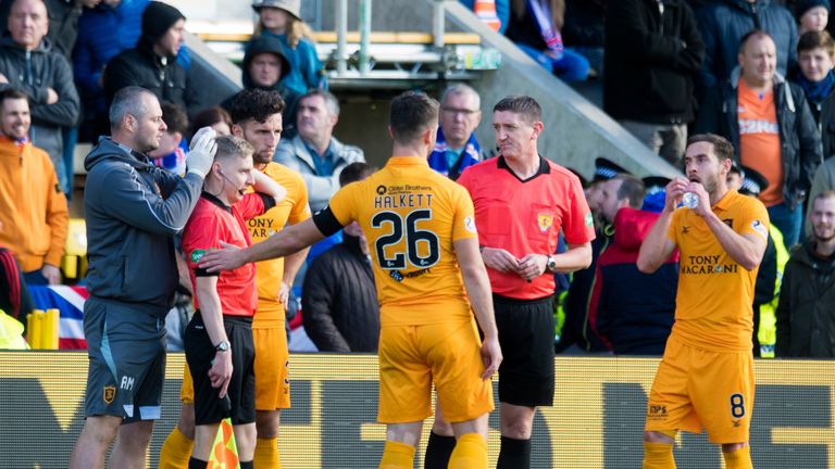 Assistant referee Calum Spence was struck by a coin 