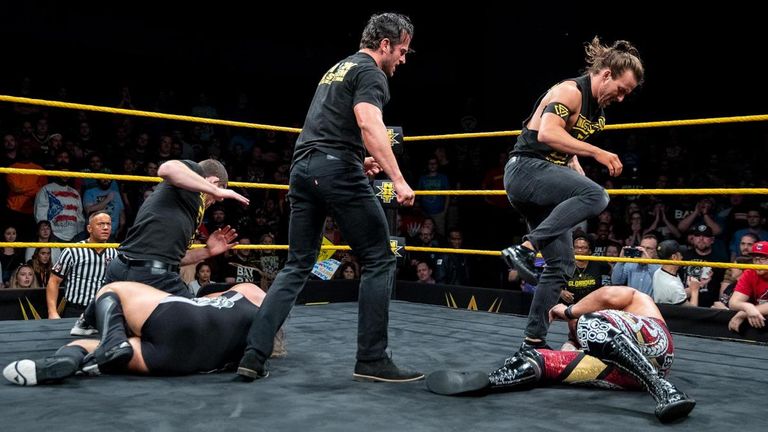 The thrilling NXT match between Pete Dunne and Ricochet was interrupted by the Undisputed Era