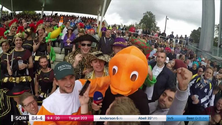 Rob Key heads into the Hollies Stand during Blast Finals Day