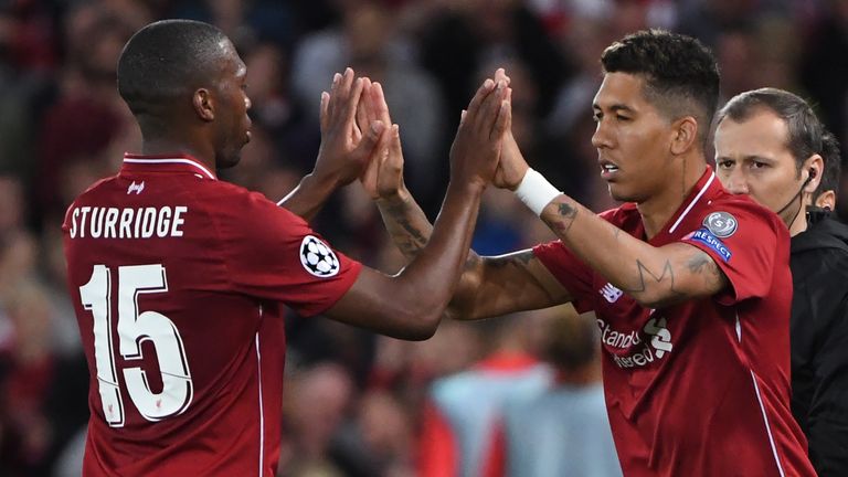 Roberto Firmino comes on for Liverpool v PSG