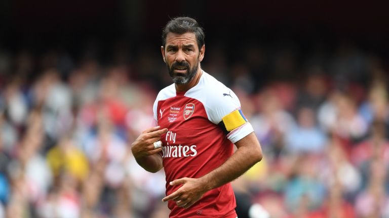 Robert Pires of Arsenal during the match between Arsenal Legends and Real Madrid Legends at Emirates Stadium on September 8, 2018 in London, United Kingdom. (Photo by Stuart MacFarlane/Arsenal FC via Getty Images)