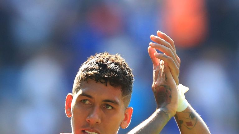 Roberto Firmino during the Premier League match between Leicester City and Liverpool FC at The King Power Stadium on September 1, 2018 in Leicester, United Kingdom.