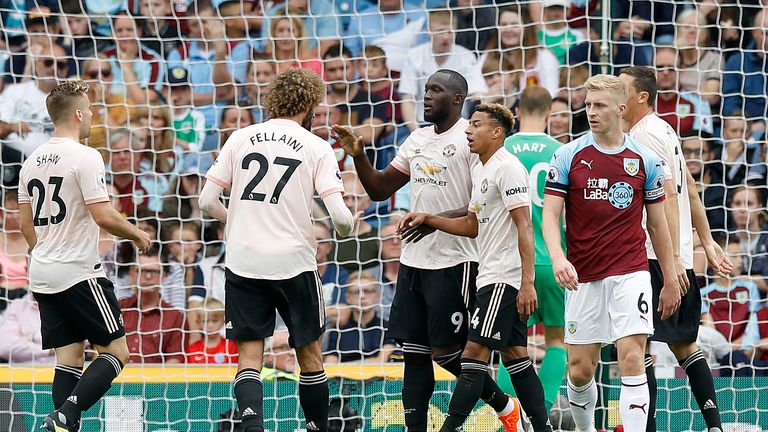 Romelu Lukaku celebrates scoring against Burnley