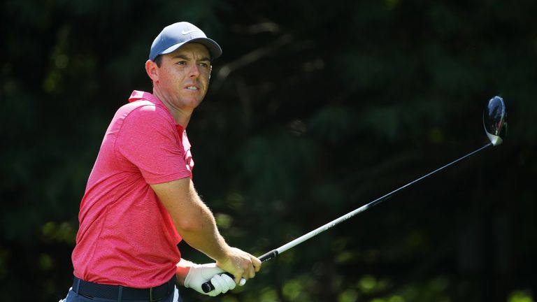 during the first round of the BMW Championship at Aronimink Golf Club on September 6, 2018 in Newtown Square, Pennsylvania.