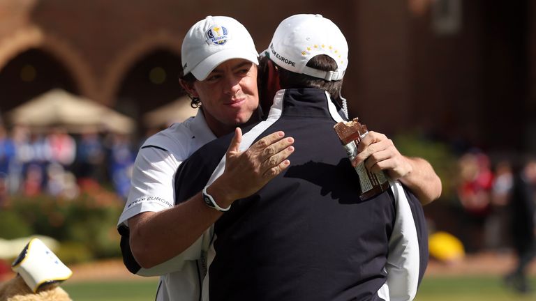 during the Singles Matches for The 39th Ryder Cup at Medinah Country Club on September 30, 2012 in Medinah, Illinois.
