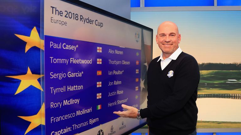  during the Ryder Cup Team Europe Wild Card Selection Announcement on September 5, 2018 in Isleworth, England.