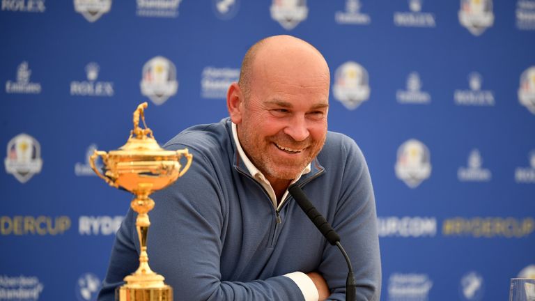 Thomas Bjorn was in good spirits at Monday&#39;s press conference