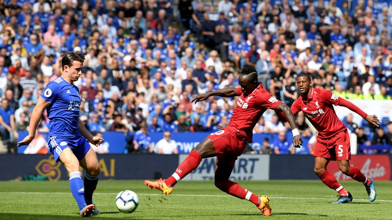 Sadio Mane opens the scoring at the King Power Stadium