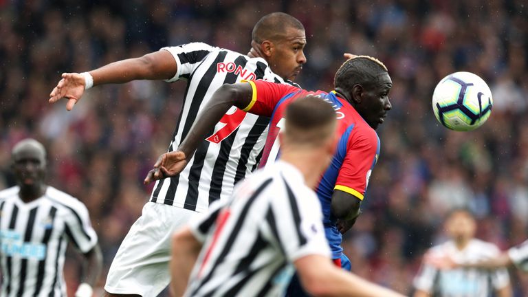 Salomon Rondon and Mamadou Sakho in action at Selhurst Park