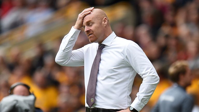 Sean Dyche's Burnley are 13 points and seven positions worse off