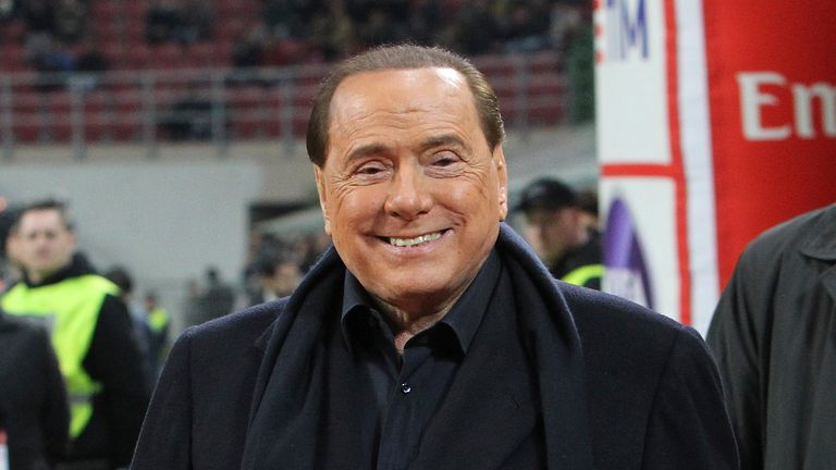 MILAN, ITALY - MARCH 20:  AC Milan president Silvio Berlusconi looks on before the Serie A match between AC Milan and SS Lazio at Stadio Giuseppe Meazza on March 20, 2016 in Milan, Italy.  (Photo by Marco Luzzani/Getty Images)