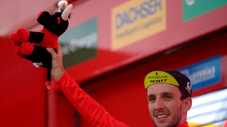 Simon Yates moved into the leader's jersey, one second ahead of Alejandro Valverde