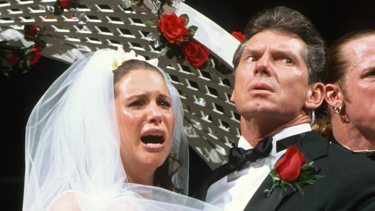 Stephanie McMahon as involved in a memorable Raw storyline in which she was married to Triple H against her will