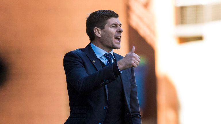 Steven Gerrard's side are five points off league leaders Hearts