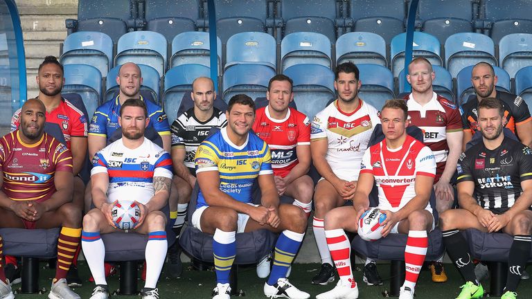 Group photograph during the Super League 2018 Season Launch the at John Smith&#39;s Stadium on January 25, 2018 in Hull.