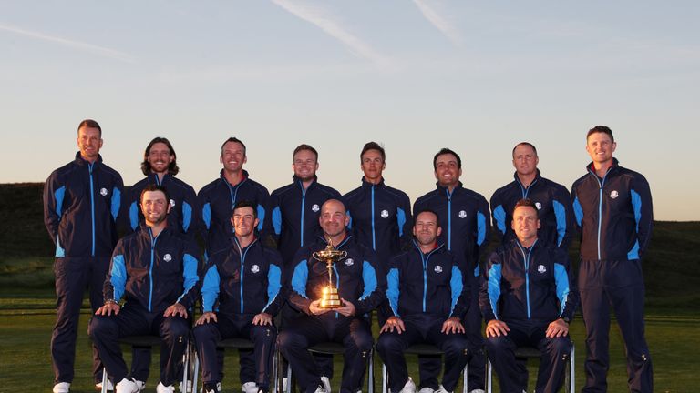 Team Europe pose for a team photo during preview day two of the Ryder Cup at Le Golf National, Saint-Quentin-en-Yvelines, Paris. 