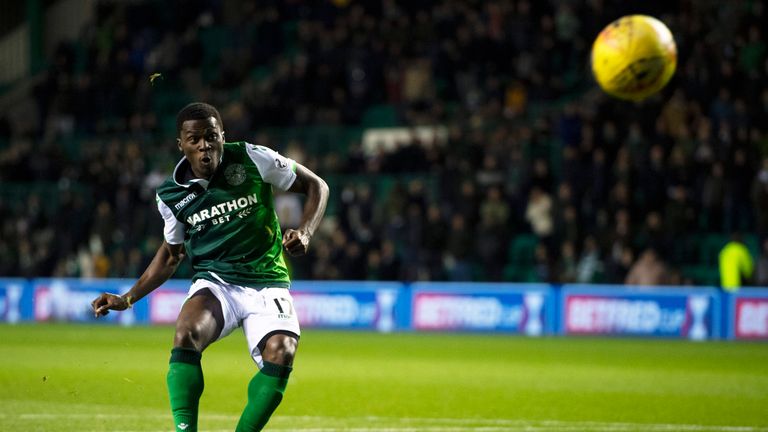 Hibernian's Thomas Agyepong misses the decisive penalty as Aberdeen progress