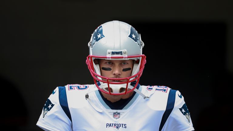 JACKSONVILLE, FL - SEPTEMBER 16: Tom Brady #12 of the New England Patriots takes the field before the Patriots game against the Jacksonville Jaguars at TIAA Bank Field on September 16, 2018 in Jacksonville, Florida.  (Photo by Scott Halleran/Getty Images)