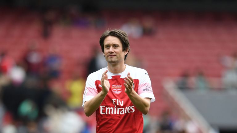 Tomas Rosicky during the match between Arsenal Legends and Real Madrid Legends at Emirates Stadium on September 8, 2018 in London, United Kingdom.