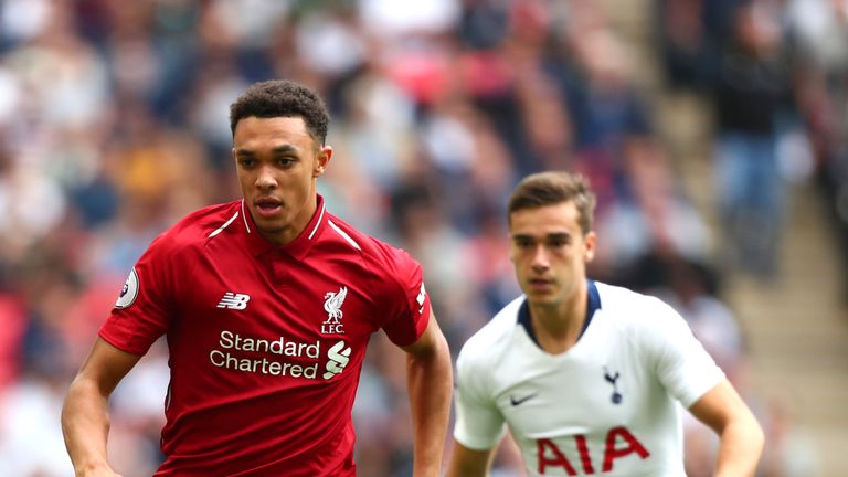  during the Premier League match between Tottenham Hotspur and Liverpool FC at Wembley Stadium on September 15, 2018 in London, United Kingdom.