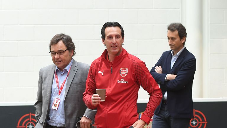 ST ALBANS, ENGLAND - MAY 24: Head Coach Unai Emery at the Arsenal Training Ground at London Colney on May 24, 2018 in St Albans, England. (Photo by Stuart MacFarlane/Arsenal FC via Getty Images)