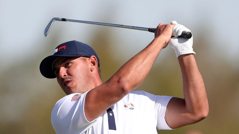 Team USA's Brooks Koepka during the Foursomes match on day two of the Ryder Cup at Le Golf National, Saint-Quentin-en-Yvelines, Paris. 