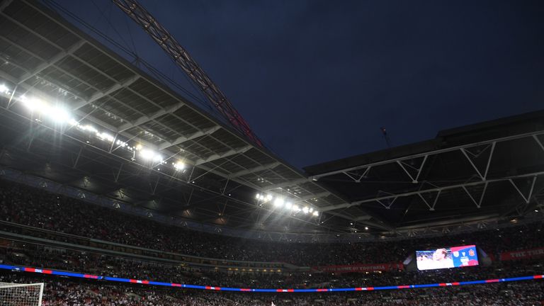 Wembley floodlights do not meet UEFA, FIFA and Premier League requirements