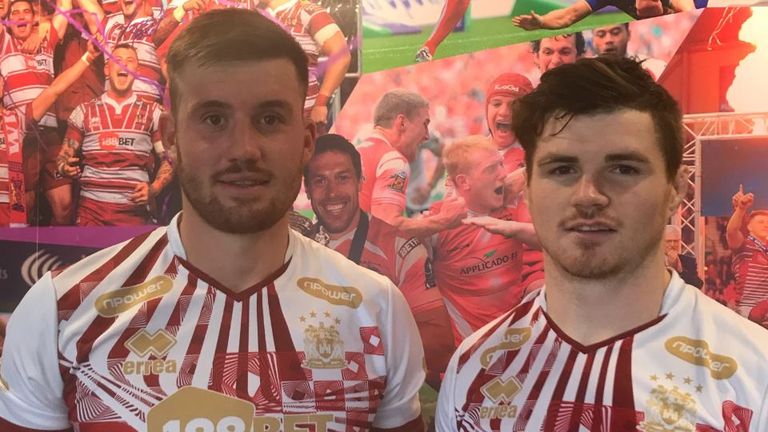 Joe Greenwood and John Bateman of the Wigan Warriors