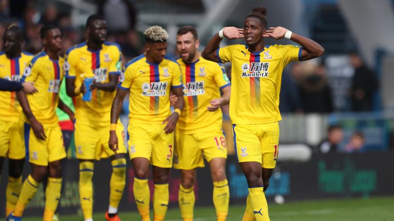 Wilfried Zaha has scored in all three of Crystal Palace's away league games