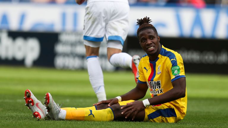 "Do they need to break my leg before anyone gets a red card?" asked Wilfried Zaha after the Huddersfield match