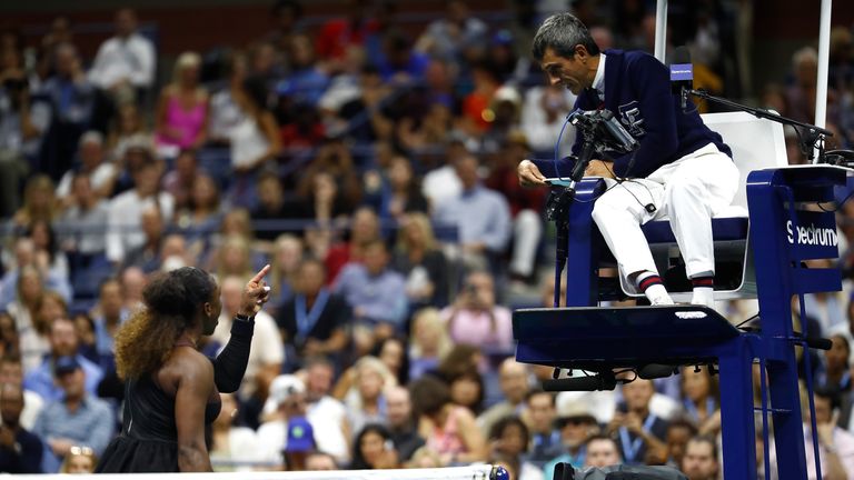 Serena Williams was involved in a series of furious rows with chair umpire Carlos Ramos