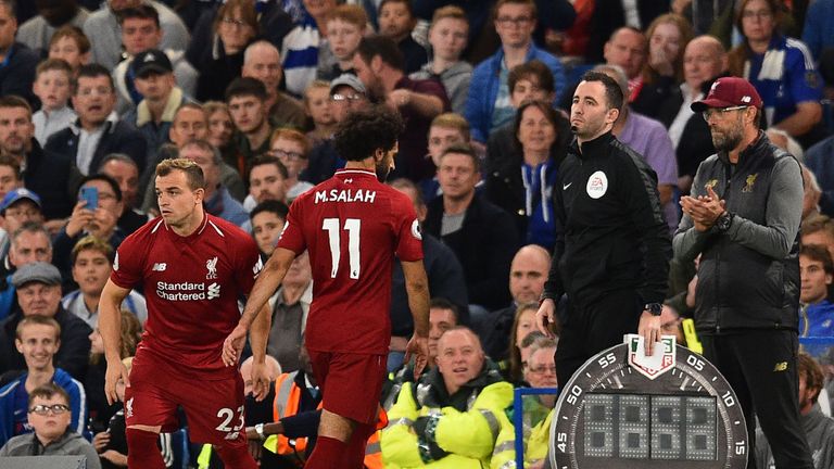 Xherdan Shaqiri came on as a second-half substitute for Mohamed Salah