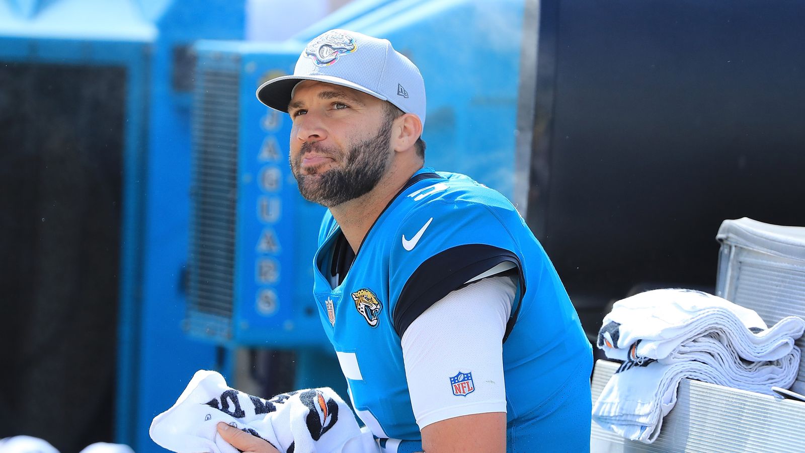 Jacksonville Jaguars' Blake Bortles in action during the International  Series NFL match at Wembley Stadium, London. PRESS ASSOCIATION Photo.  Picture date: Sunday October 28, 2018. See PA story GRIDIRON London. Photo  credit