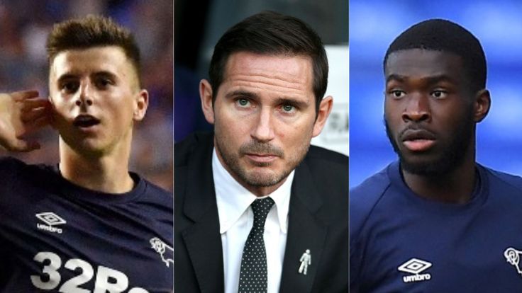 Mason Mount, Frank Lampard, Fikayo Timori Derby County