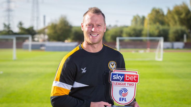 Michael Flynn is award the Sky Bet Manager of the Month award for September - Ryan Hiscott/JMP - 03/10/2018 - FOOTBALL - Newport Stadium - Newport, England - Sky Bet Manager of the Month - League Two - September - Michael Flynn