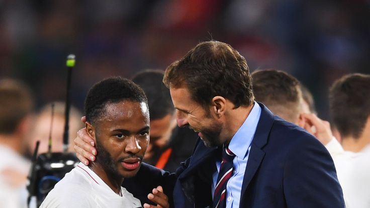 Gareth Southgate and Raheem Sterling following England&#39;s 3-2 win over Spain the UEFA Nations League