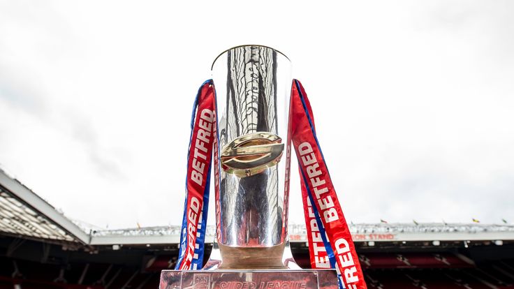 Picture by Allan McKenzie/SWpix.com - 08/10/2018 - Rugby League - Betfred Super League Grand Final Preview - Old Trafford, Manchester, England - The Betfred Super League Trophy.