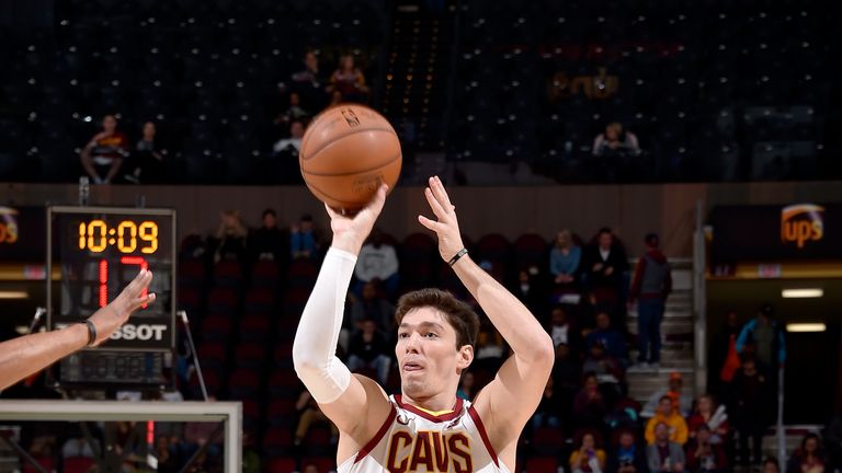 Cedi Osman shoots on his way to 20 points