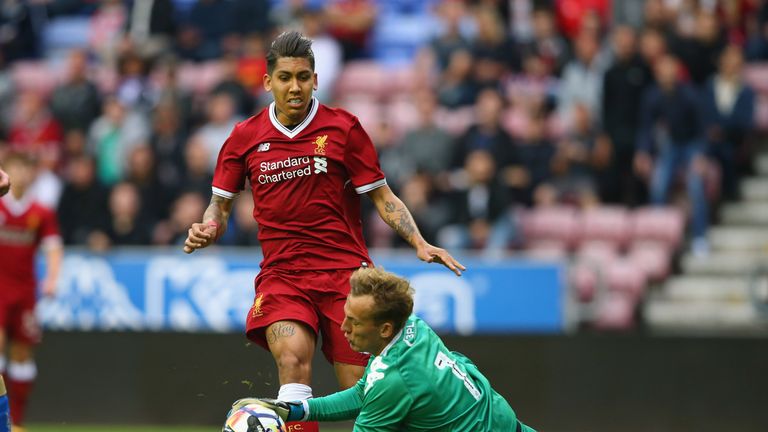 Christian Walton of Wigan Athletic of Liverpool during the pre-season friendly match between Wigan Athletic and Liverpool at DW Stadium on July 14, 2017 in Wigan, England.