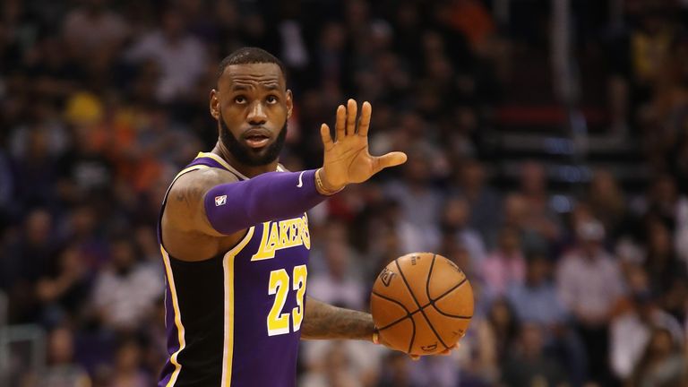 LeBron James led the Los Angeles Lakers to their first victory of the season