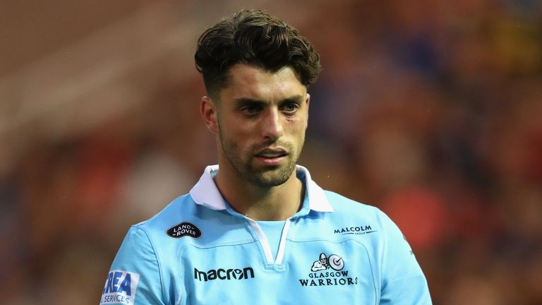 Adam Hastings during the pre season friendly match between Northampton Saints and Glasgow Warriors at Franklin's Gardens on August 24, 2018 in Northampton, England.