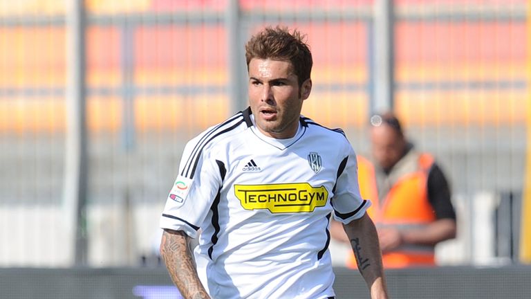 LECCE, ITALY - APRIL 01:  Adrian Mutu of Cesena in action during the Serie A match between US Lecce and AC Cesena at Stadio Via del Mare on April 1, 2012 in Lecce, Italy.  (Photo by Giuseppe Bellini/Getty Images)