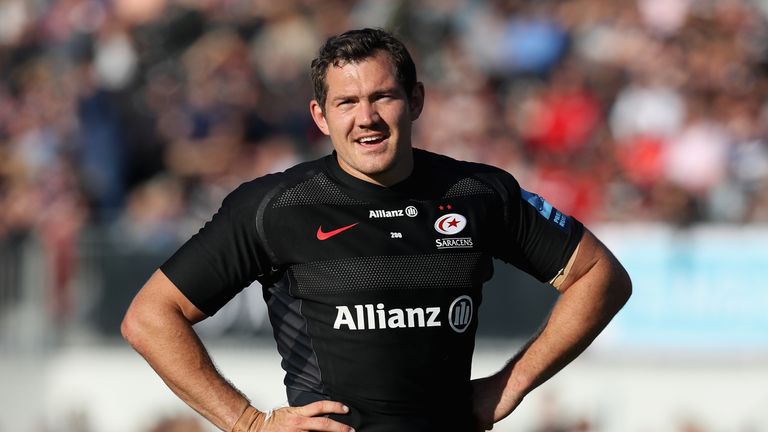 during the Gallagher Premiership Rugby match between Saracens and Bath Rugby at Allianz Park on September 29, 2018 in Barnet, United Kingdom.