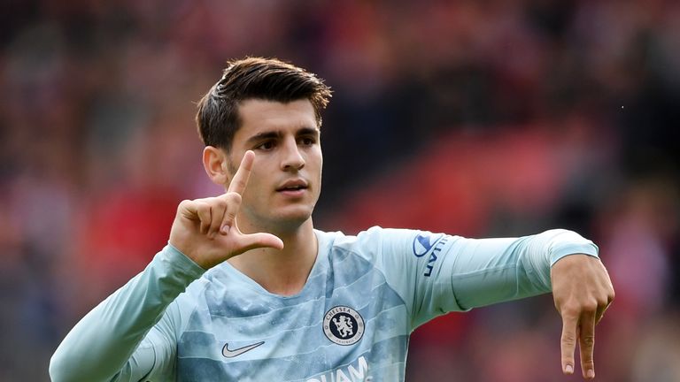 Alvaro Morata celebrates his goal against Southampton at St Mary's