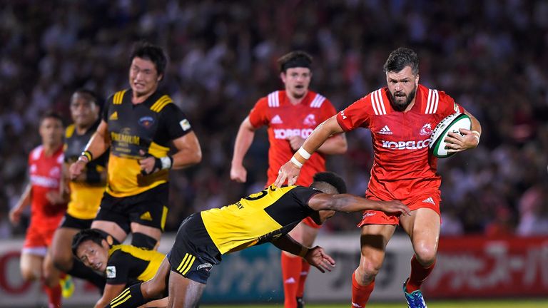 Adam Ashley-Cooper during the Rugby Top League match between Suntory Sungoliath and Kobelco Steelers