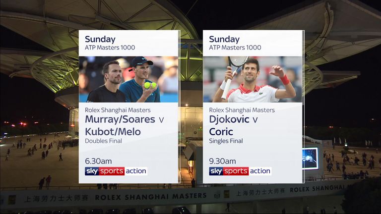 Novak Djokovic v Borna Coric: Shanghai Masters 1000 final on Sky Sports Action