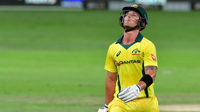 Ben McDermott trudges off after being run out for 21 in Australia's defeat to Pakistan